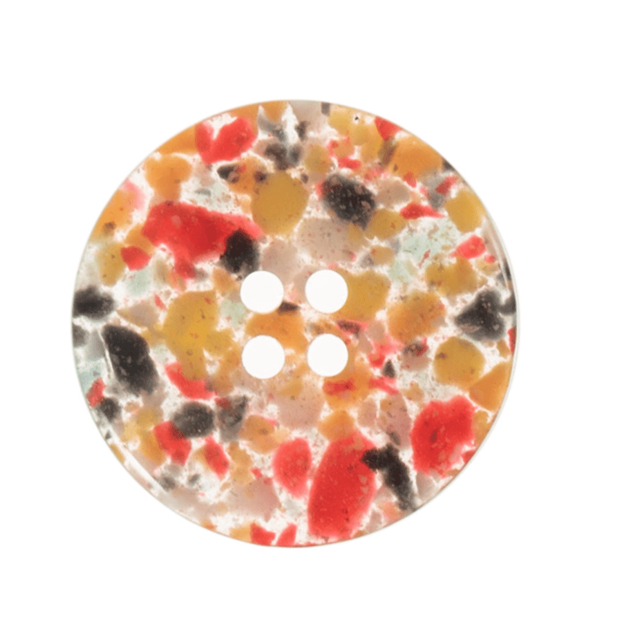 Button: Eco - Conscious: Recycled Plastic Scrap: 4 Hole: Matt: Assorted Brights - Galedi Pins