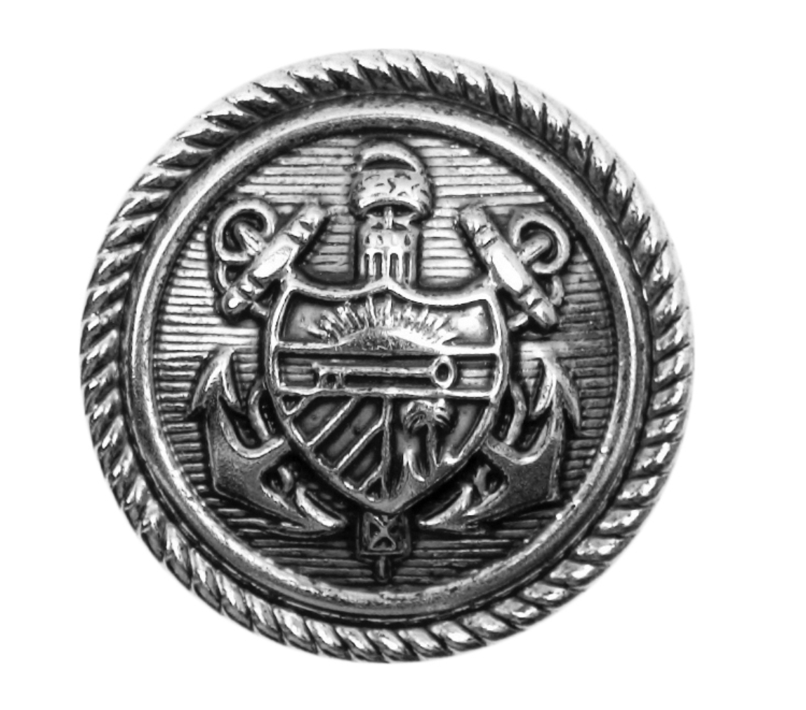 Metal Armoury Button, Silver - Galedi Pins