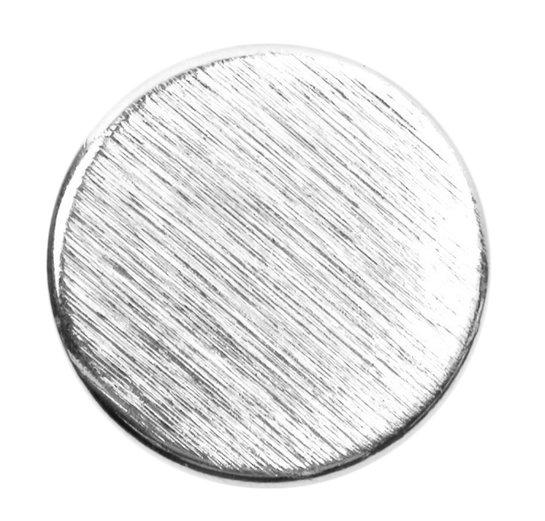 Metal Button, Printed, Silver Coloured