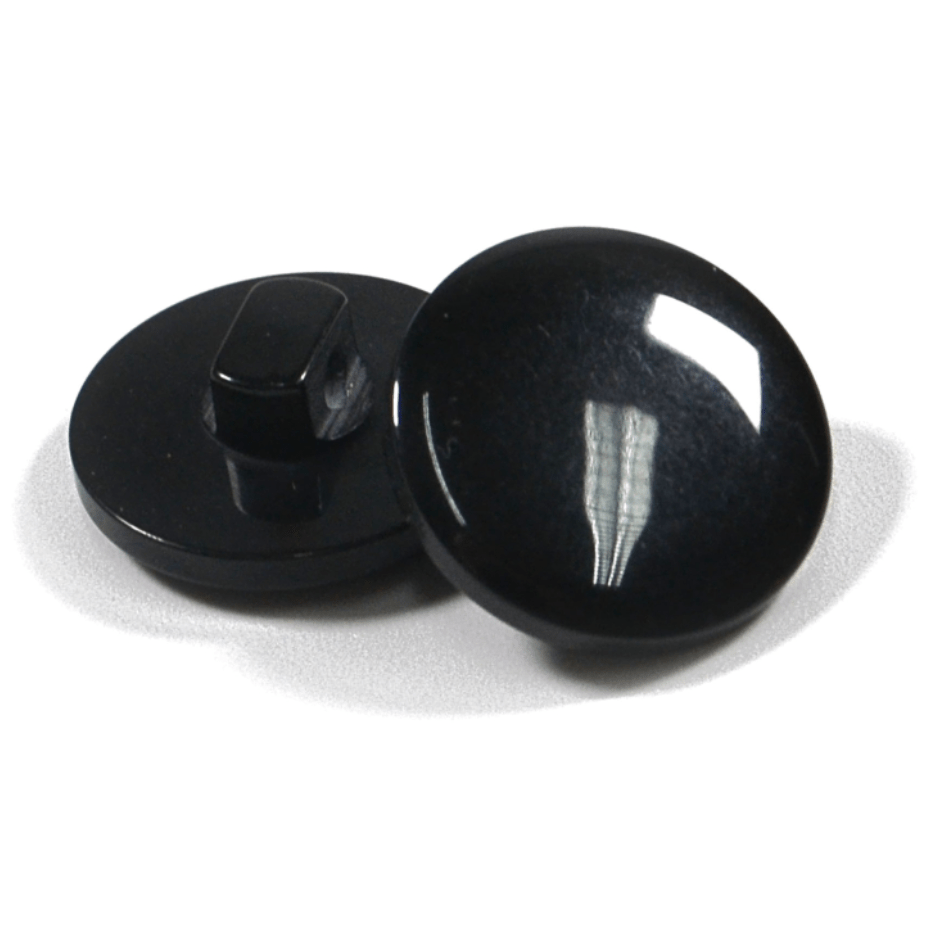 Plain Round White Shank Button, Black - Galedi Pins