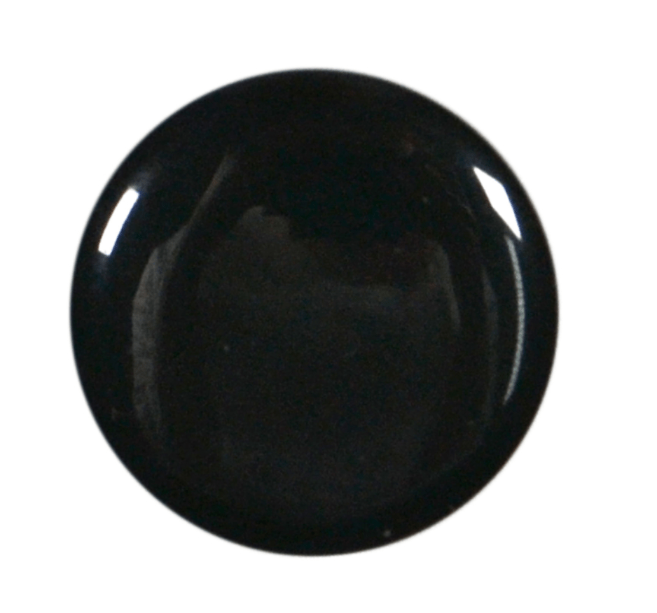 Plain Round White Shank Button, Black - Galedi Pins