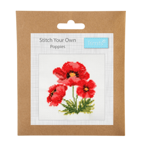 Counted Cross Stitch Kit: Mini: Poppies - Galedi Pins