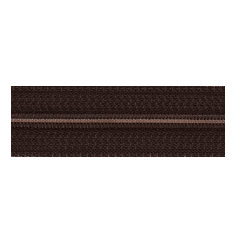 Dark brown polyester open end zipper with a light brown tape.