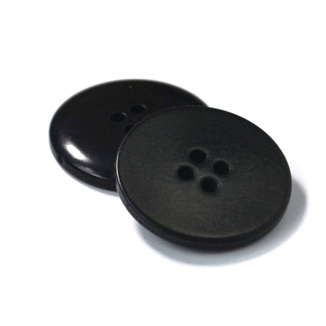 Corozo Round 4 Hole Button – 32mm Black | Galedi Pins