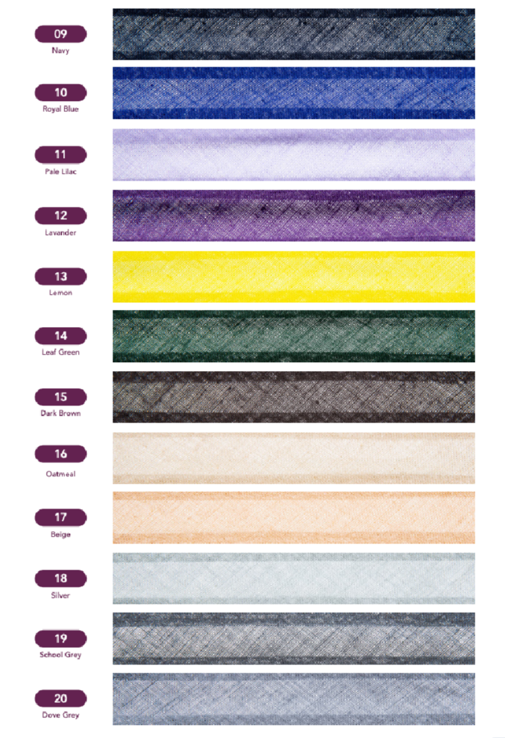 Super Ribbons Galedi Pins Cotton Bias Binding Tape – 25mm x 25m Roll