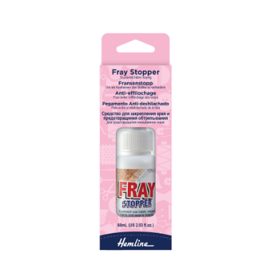 Fray Stopper fabric edge sealant in a clear, flexible finish.