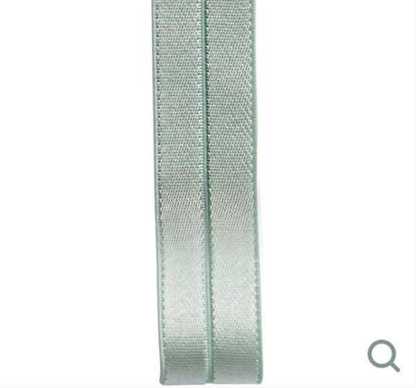 Shindo micro satin stretch binder in a light sage green nylon elastic tape.