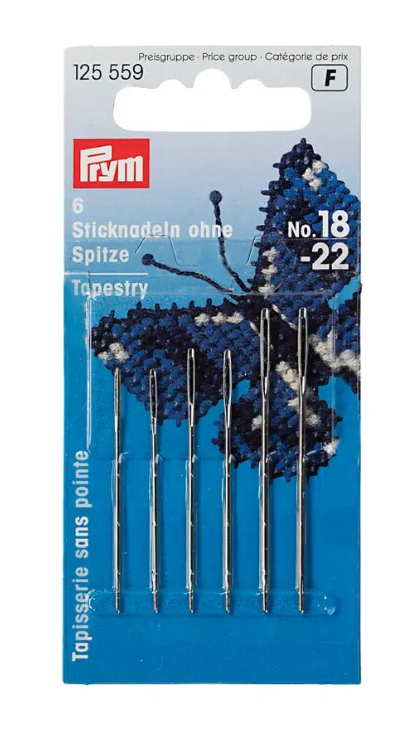 Tapestry needles with blunt point, No. 18-24, assorted