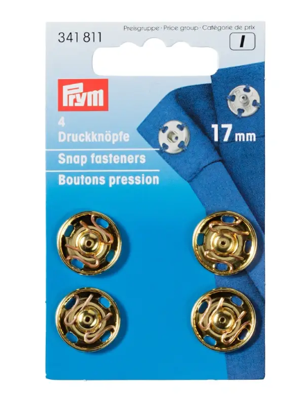 Snap fasteners, Gold-coloured