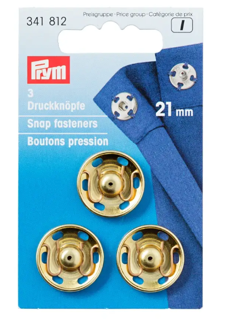 Snap fasteners, Gold-coloured