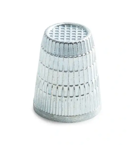 Thimble with anti-slip edge, silver-coloured, items