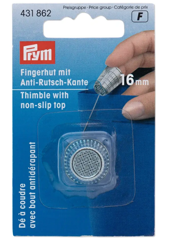 Thimble with anti-slip edge, silver-coloured, items