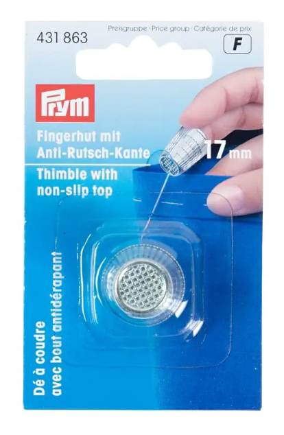 Thimble with anti-slip edge, silver-coloured, items