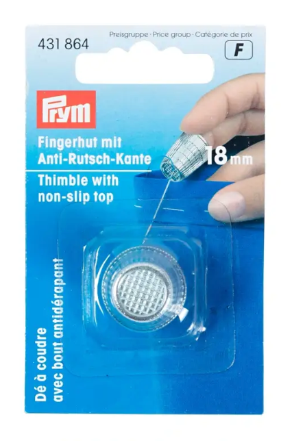 Thimble with anti-slip edge, silver-coloured, items