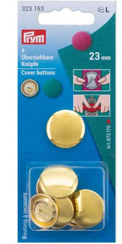 Cover buttons, gold coloured