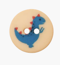 Polyester two-hole button Dino 12mm