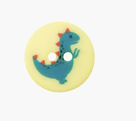 Polyester two-hole button Dino 12mm