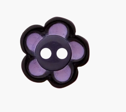 Polyester button 2-holes, Flower