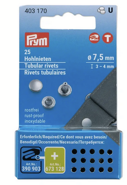 Tubular Rivets, 3-4mm, silver-coloured