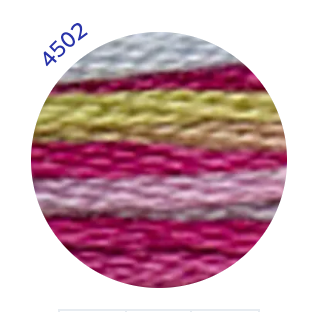 Embroidery Thread, Mouline Colour Variations: 6 x 8m: Skeins, Multicoloured