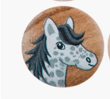 Wood button 2 - holes, Horse, 15mm - Galedi Pins