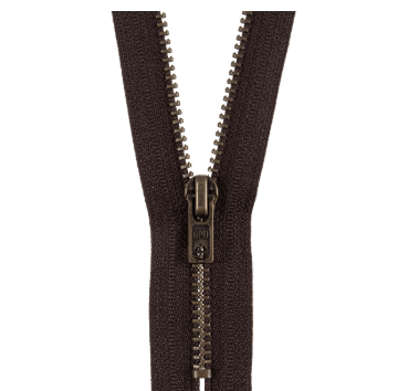 Zip: Closed End: Antique Gold Metal: 20cm - Galedi Pins