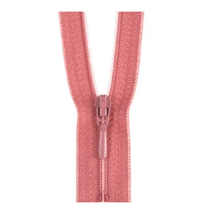 Closed end polyester zipper in a dusty rose color.