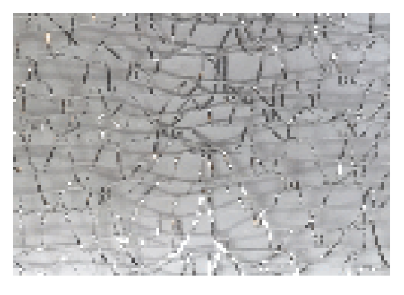 Polyester mesh ribbon with a silver glitter pattern on a white background.