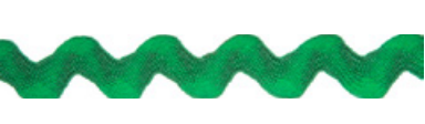 Green ric rac ribbon with a zigzag pattern.