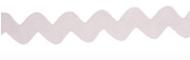 White ric rac ribbon with a zigzag pattern.