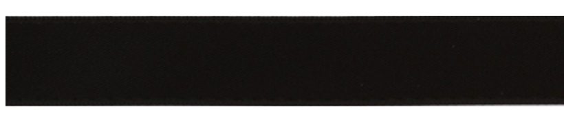 Black double-faced satin ribbon on a 38mm x 20m roll.