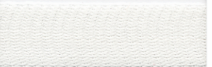 White cotton knit tape with a textured weave.