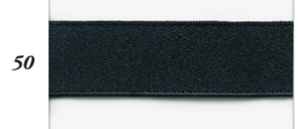 A close-up of a black micro satin stretch binder elastic tape with a subtle sheen.