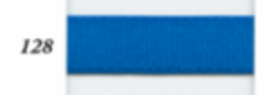 Close-up of blue Shindo Grosgrain Stretch Binder ribbon, color code 128.