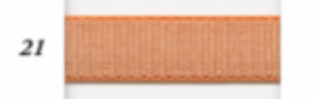 Close-up of Shindo Grosgrain Stretch Binder in color 21, a textured orange elastic ribbon.
