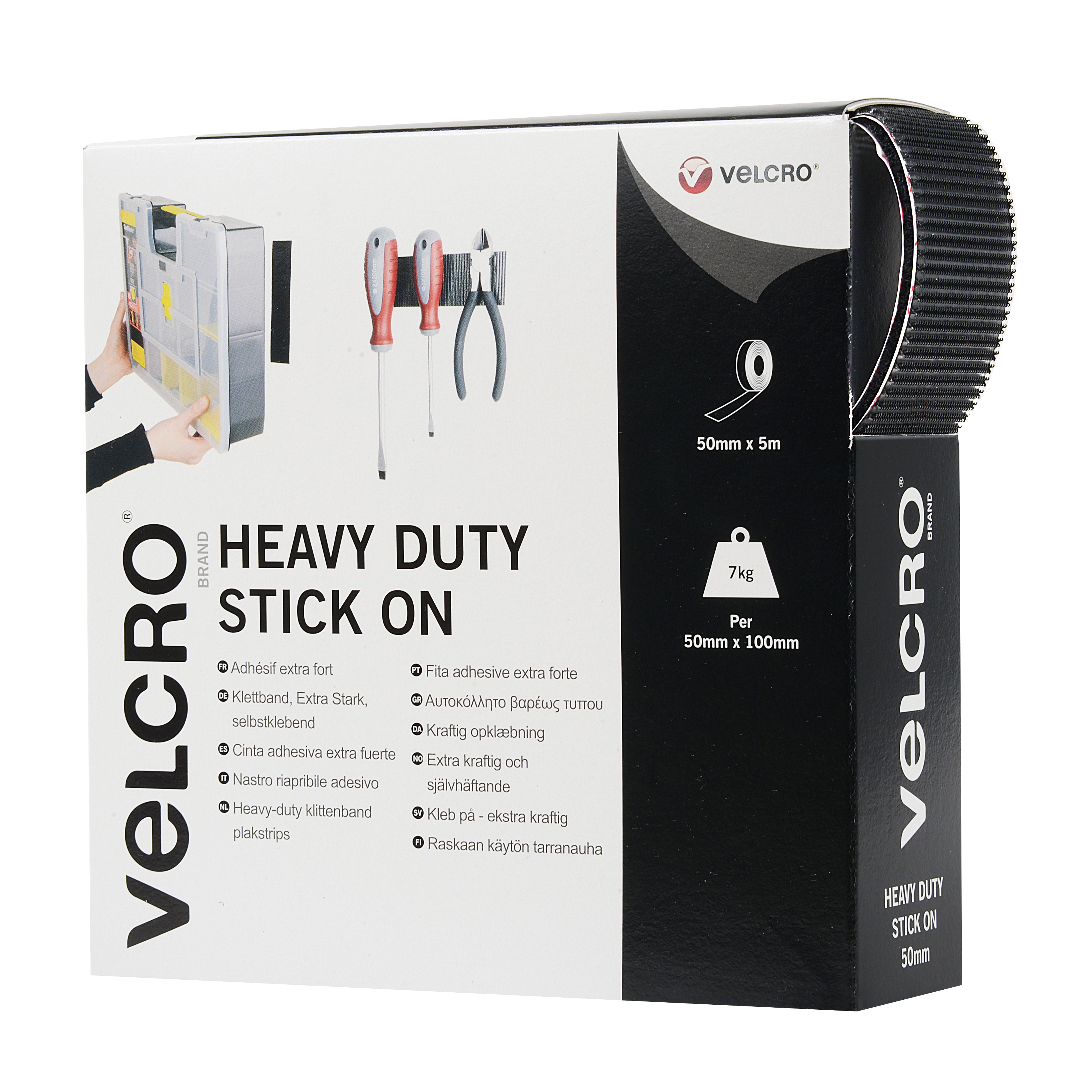 Hook & Loop Tape: Stick-On: Heavy Duty: 50mm