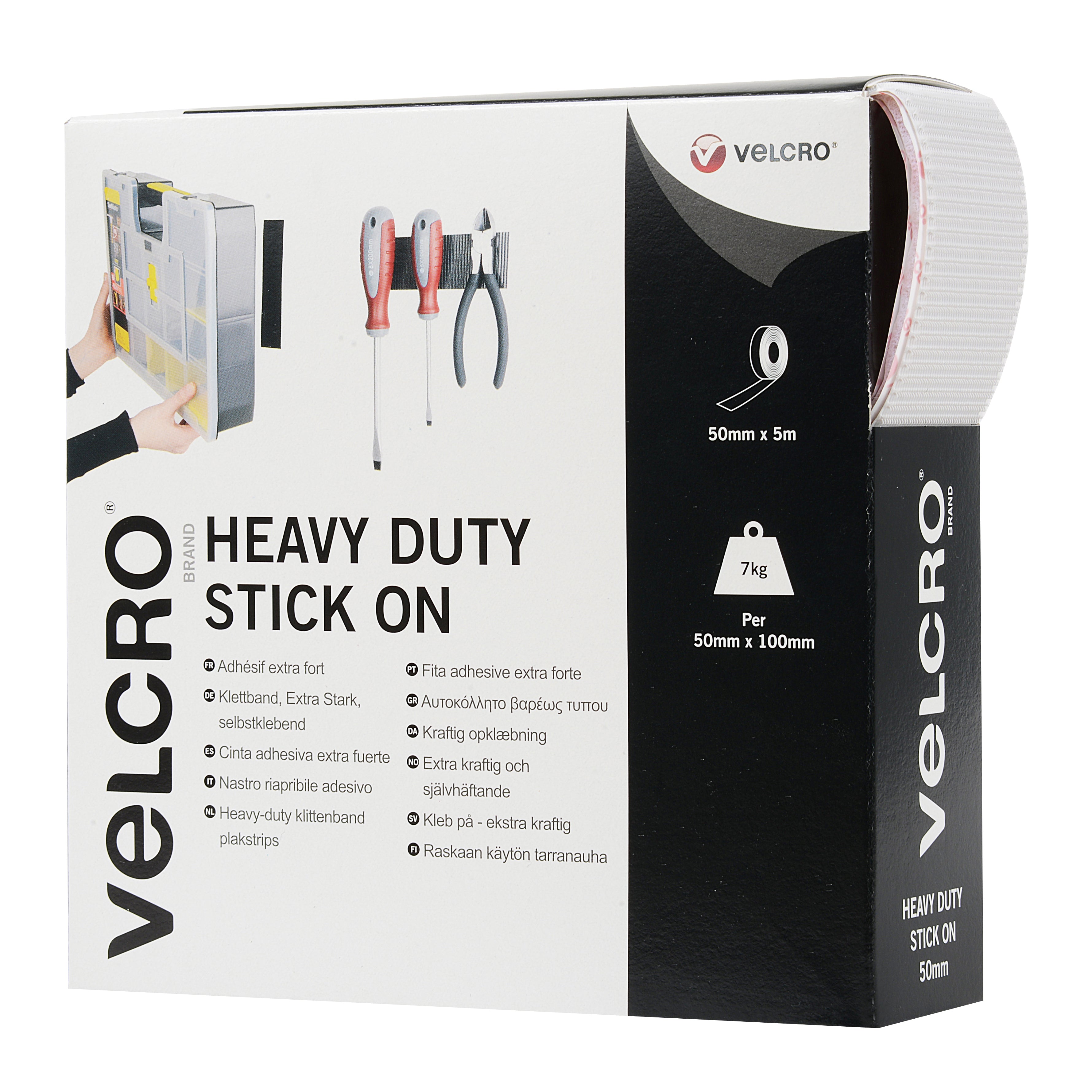 Hook & Loop Tape: Stick-On: Heavy Duty: 50mm