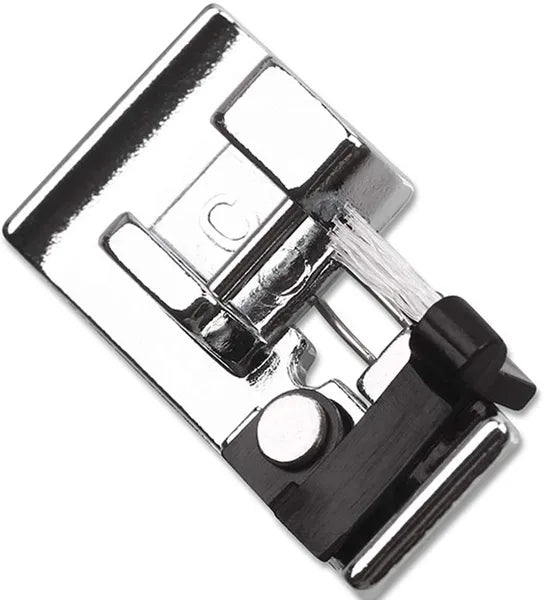 Janome Overedge Foot (C) with Brush for Category C sewing machines, featuring a metal and black body.