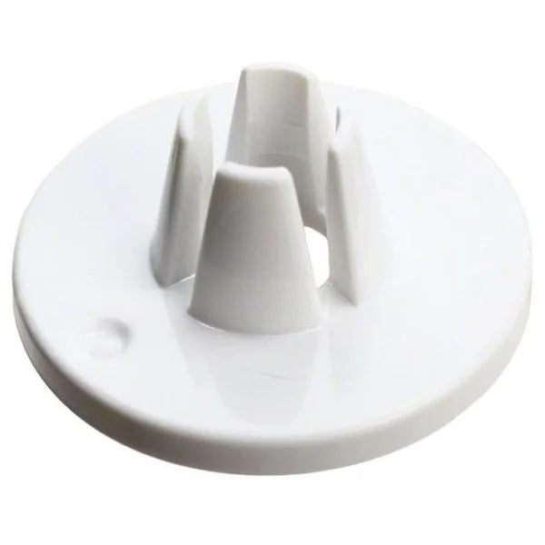 White Janome small spool holder for horizontal sewing machine spool pins.