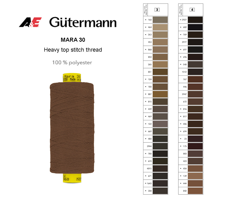 Gütermann Industrial Mara 30 Thread - SHADE CARD 3 & 4