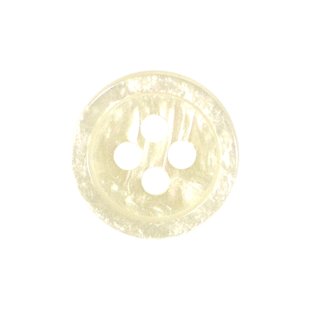 Dark Smoke polyester formal shirt button with a wavy rim edge and four holes.