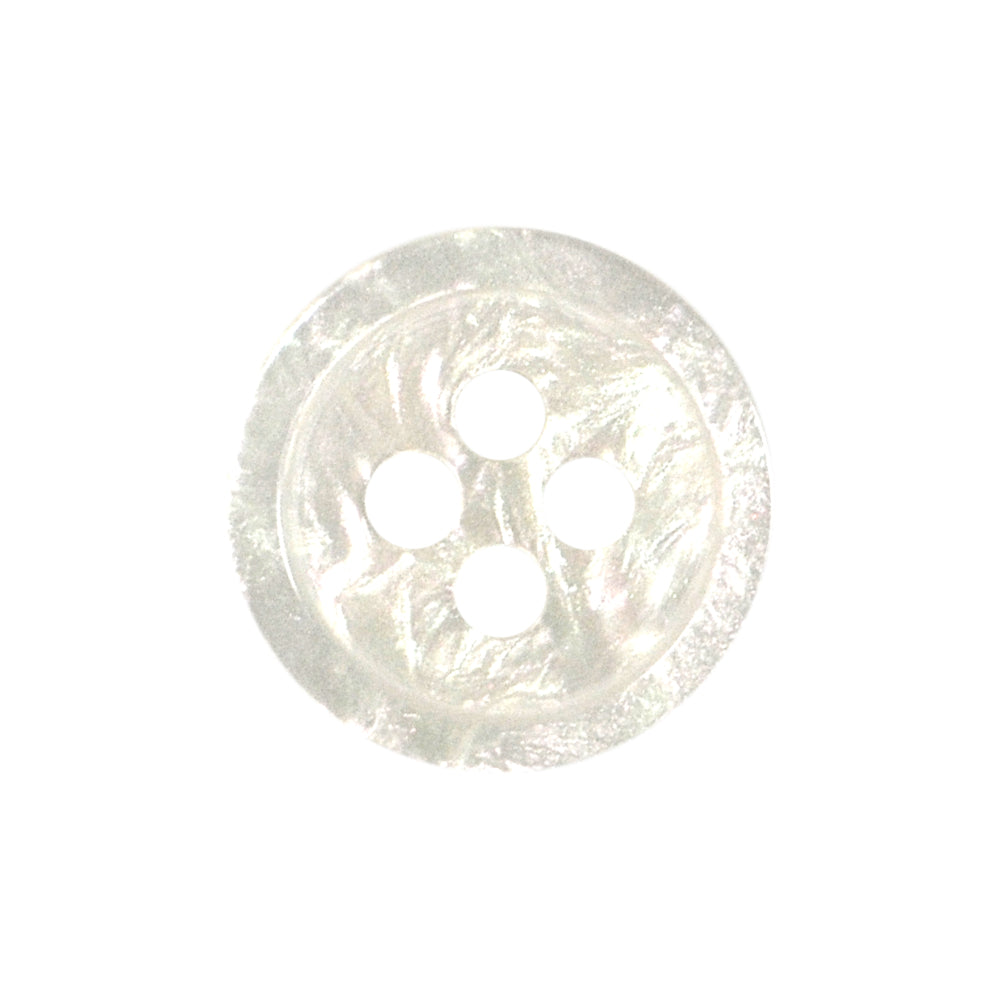Dark smoke polyester wavy rim edge formal shirt button with four holes.