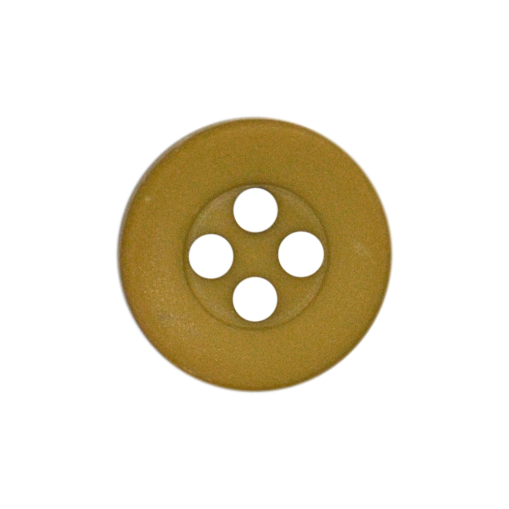 Mustard yellow polyester matt casual shirt button with a 4-hole design.
