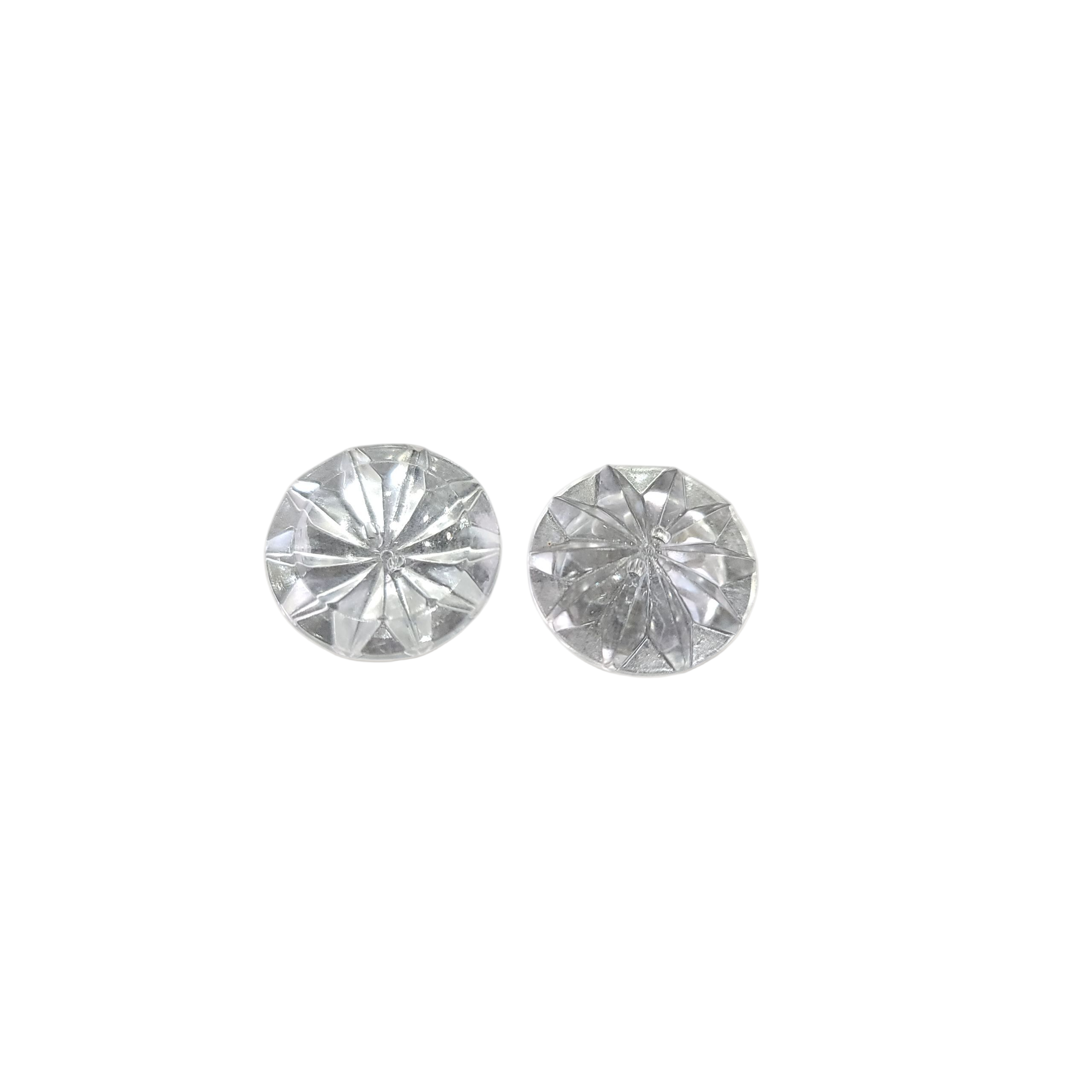 Galedi Pins Transparent Flower Shaped Button | 25mm 3D Clear Craft