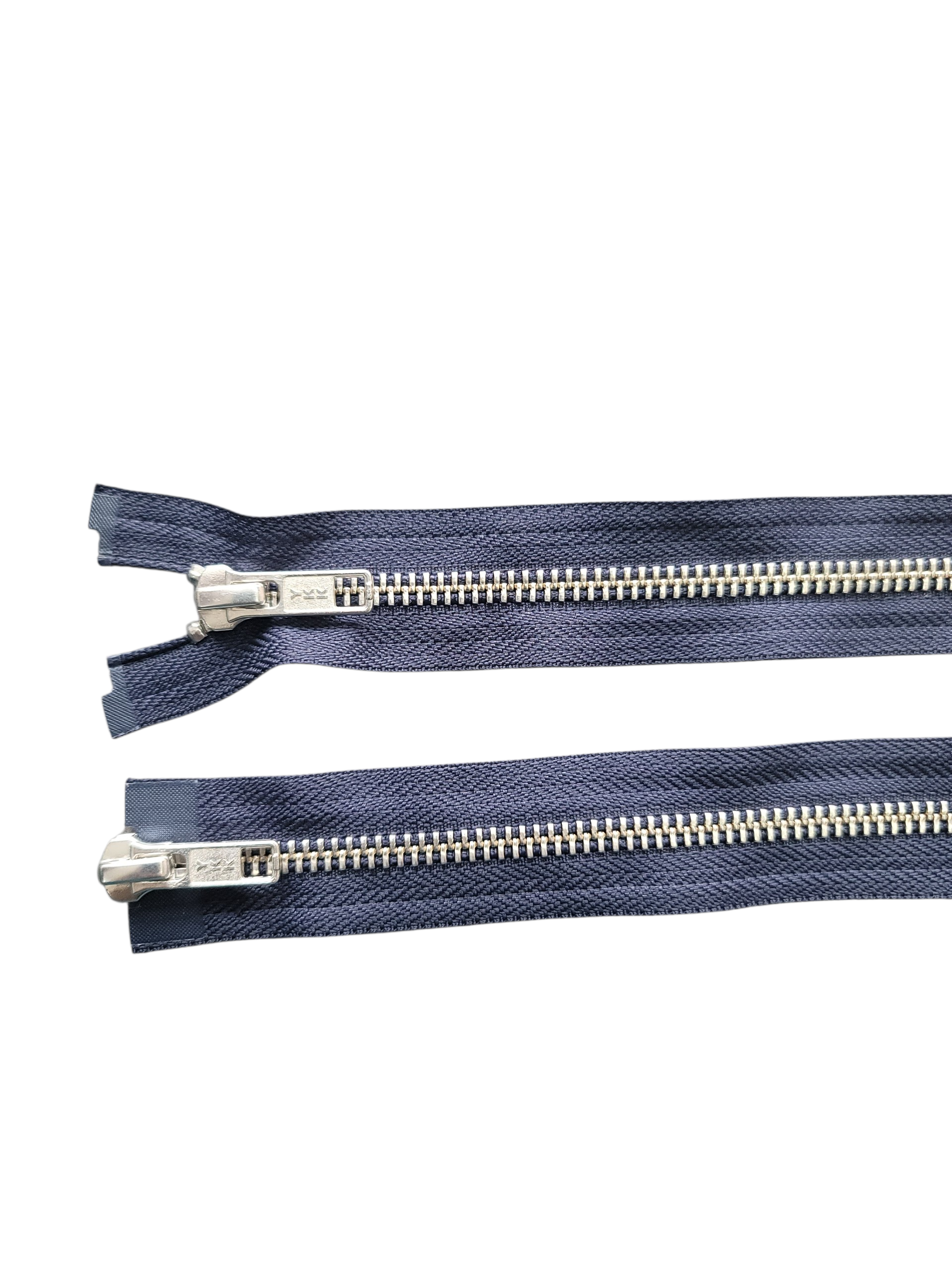 YKK Silver Metal Two Way Open End Zip – Size 5, 70cm Length