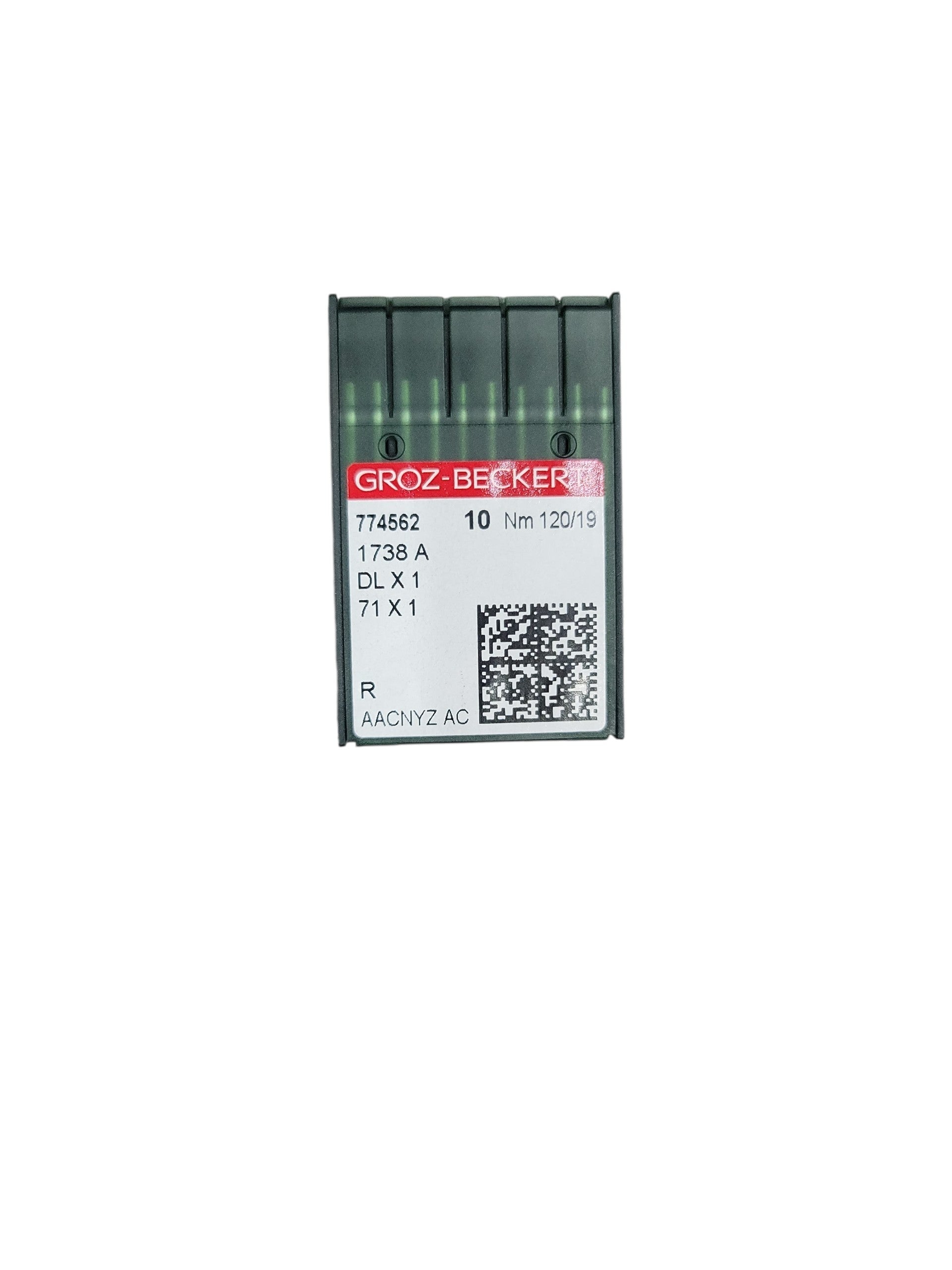 Groz-Beckert DLx1 (1738A) Industrial Sewing Machine Needles, Size 120/19, Pack of 10.