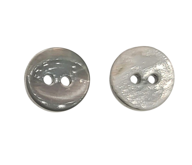 2-Hole Round Sewing Button – Petrol Grey Polyester – 13mm