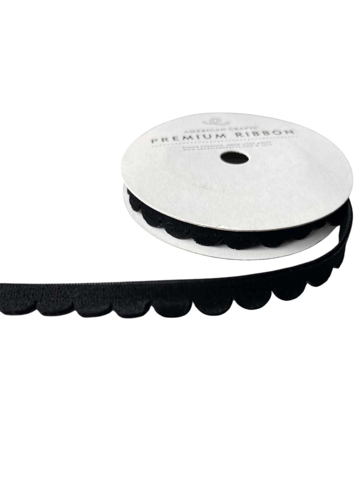 Black Velvet Designer ribbons - 7mm x 1.8m