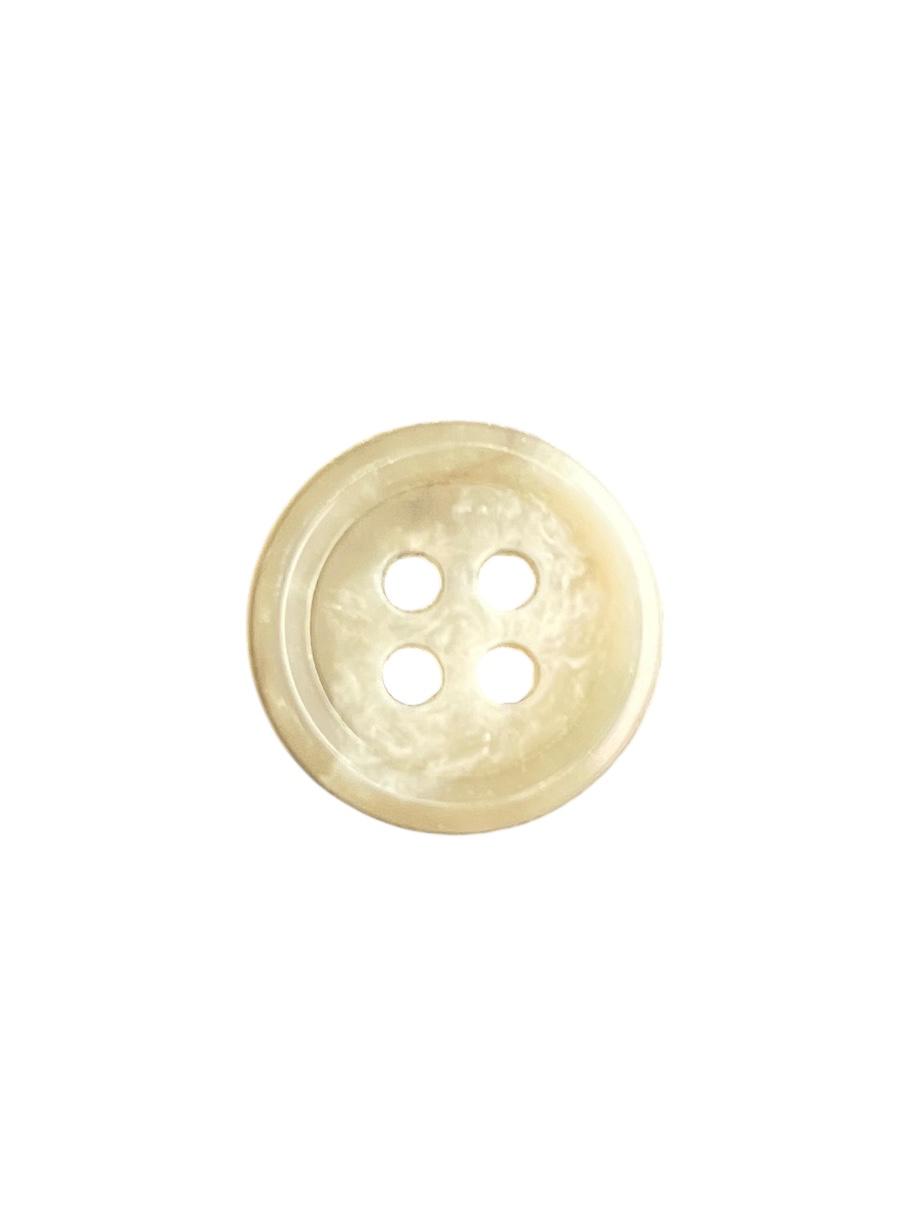 Button – Round Horn Look 4 Hole Polyester 15mm | Galedi Pins
